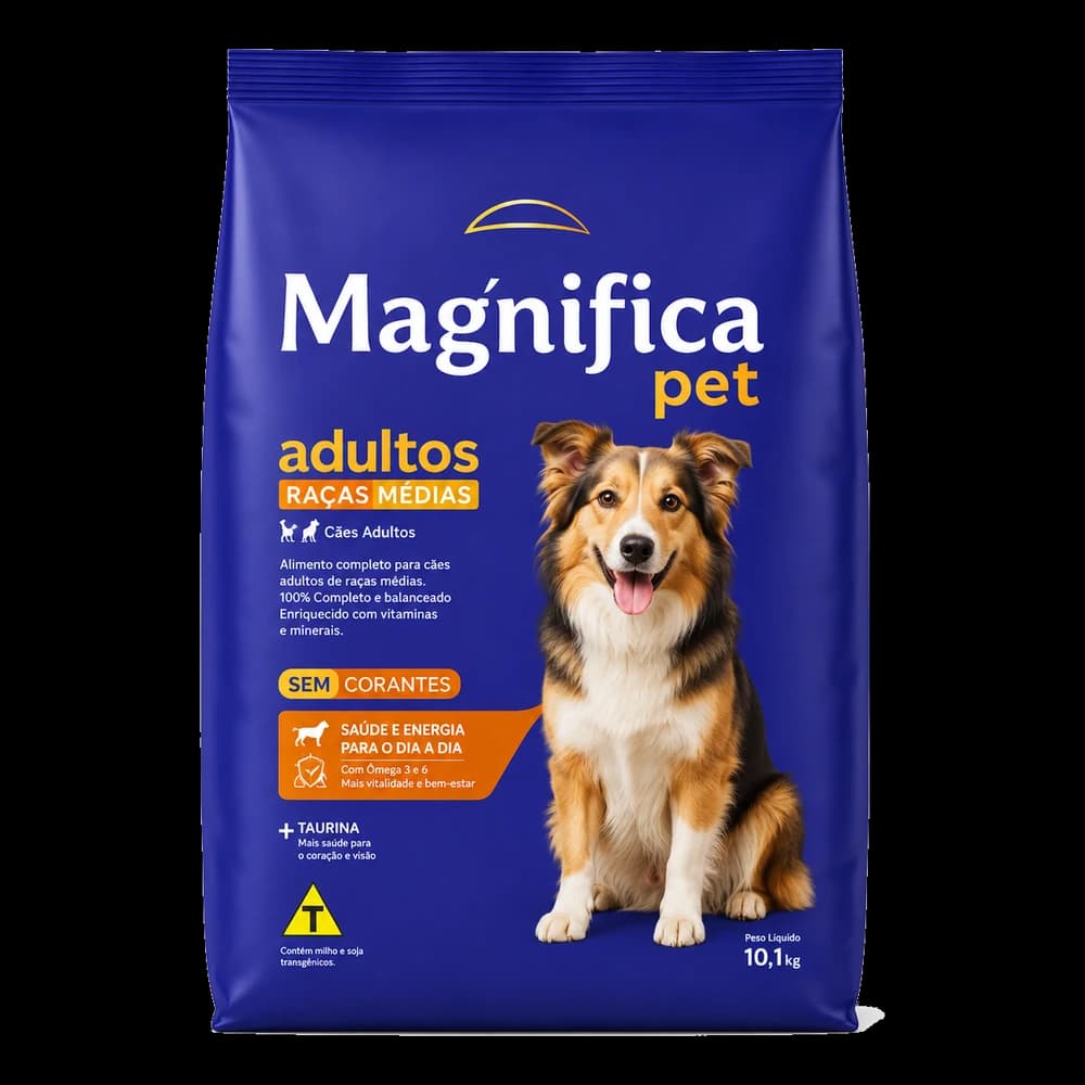 Saco azul de 15 kg de Magnífica para cães adultos de raças médias